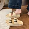 Women's 2025 Summer EVA Slip-on Slippers - Buckle Solid Color Beach Shoes