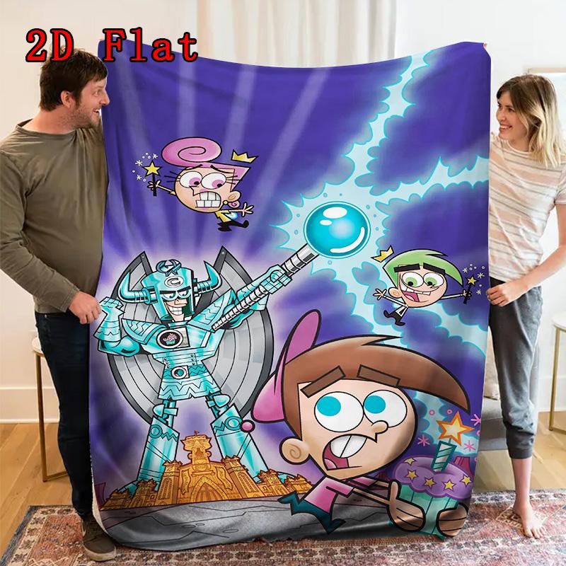 Cartoon Character 2D Flat Pattern Flannel Blanket High Quality All Seasons Warmth and Comfort Perfect for Christmas Gifts.