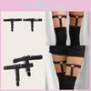 Black Heart Sock Clips With Adjustable Tightening For Punk Style Cosplay Accessory