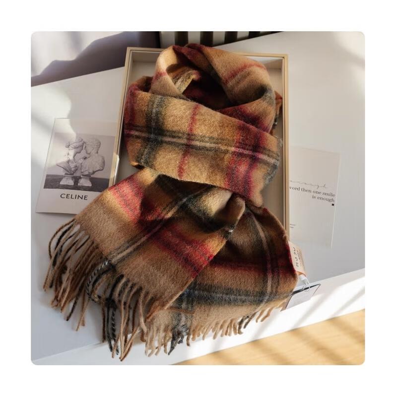 

HANDUNYOU Australian Wool Plaid Scarf