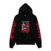Berserk Guts Anime Unisex Fleece Hoodie Red Brush Letter Sleeve Manga Print Long Sleeve Pullover Sweatshirt