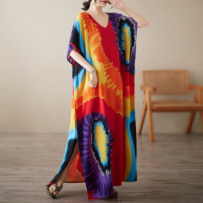 Women's Casual Retro Cotton and Linen Beach Dress