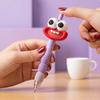 4Pcs Retractable Gel Pen Cute Big Mouth Eyes 0.5mm Black Ink Pen for Students Office Comfort Grip Smooth Writing Novelty Stationery Gift for Teens