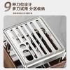 Mid-Century Modern Kitchen Knife Organizer With Cutting Board Chopstick Holder Carbon Steel Countertop Rack Drip Tray
