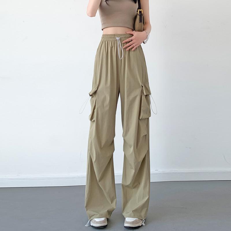 

Модные женские свободные повседневные брюки-карго, новые элегантные свободные карманы на шнурке, мешковатые широкие брюки, винтажная рабочая одежда, брюки 676 XL бежевый