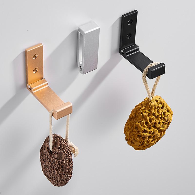 Folding Hooks Wall Door Clothes Coat Hat Bags Hangers Aluminum Alloy Kitchen Bathroom Rustproof Towel Hooks Foldable Single Hook