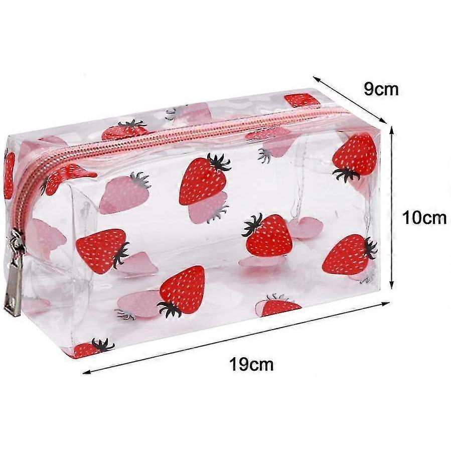 2 Pieces Of Transparent Pencil Case, Fruit Cosmetic Bag, Pvc Cosmetic Travel Bag
