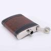 Portable 6oz 7oz 8oz Hip Flask Stainless Steel Leather Covered Liquor Flask Leakproof Mini Drinking Water Bottle Outdoor