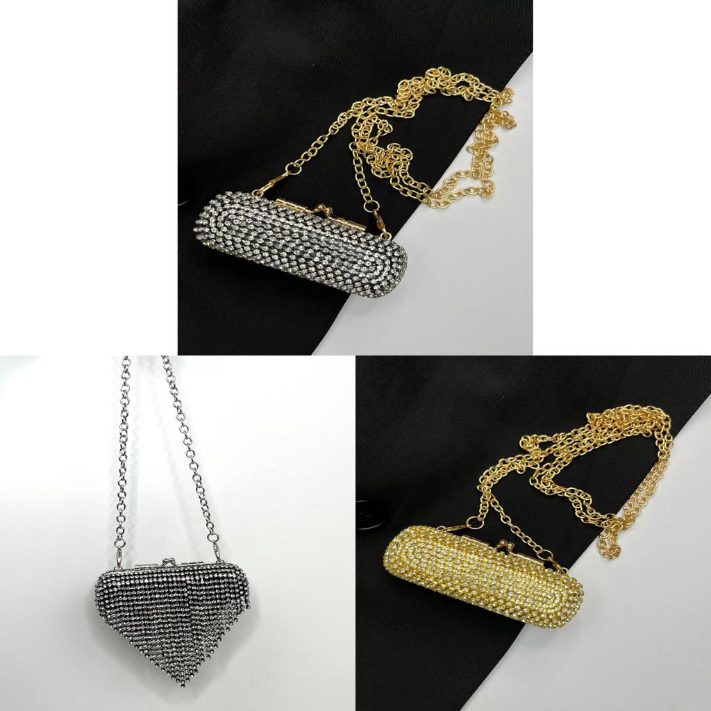 Water Diamond Mini Box Bag With Lock For Evening Outfits