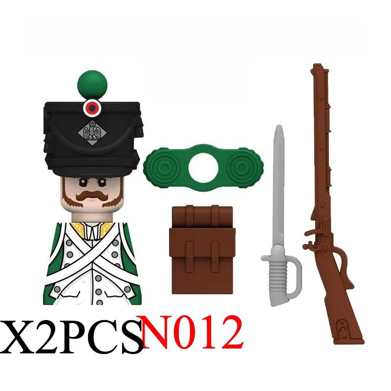 Medieval Napoleonic War Soldiers Figures Military MOC Building Block Knights British French Fusilier Rifles Weapon Kids Toy B08