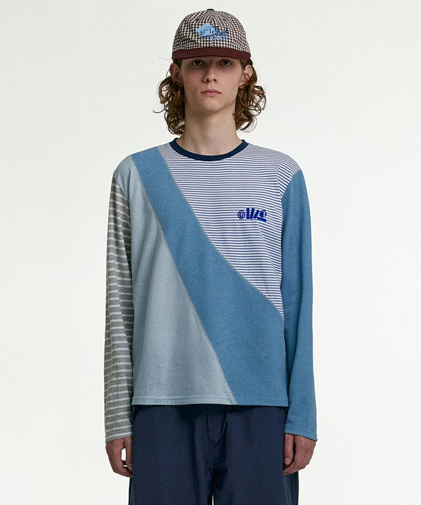 Tekes Snarp Block L/S Tee Blue