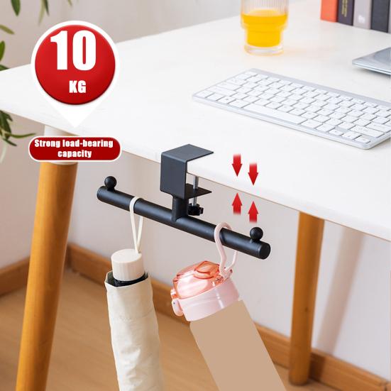 Desk Mount Hook Backpack Hanger Strong Load-bearing Simple Installation Adjustable Clamp-on Under-Desk Hanger Hook