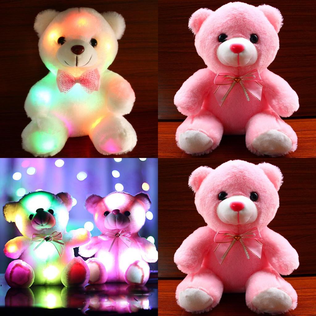 Soft And Cuddly Led Flash Teddy Bear Plush Toy For Girls With Colorful Lights