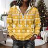 Women's Christmas Print Long Sleeve Hooded Pullover Sweatshirt