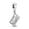 New S925 Sterling Silver Piano Guitar Audio Cassette Musical Note Bead Fit Original  Bracelet Trinket DIY Women Jewelry