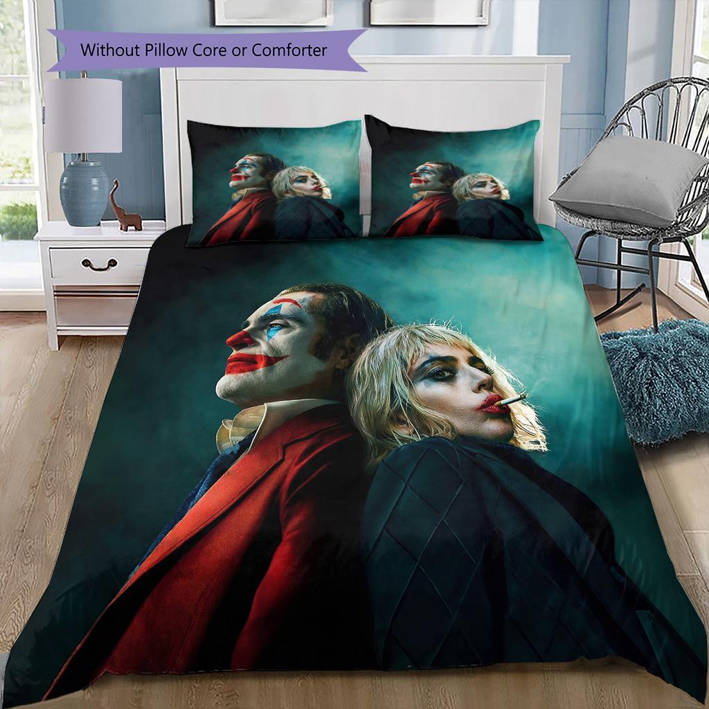 Harley Quinn and the Joker Bedding Set, 1 Duvet Cover & 2 Pillowcases, Cozy Home, Perfect Gift for Fans