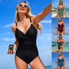 New European & American Style One-Piece Swimsuit — Women's Solid-Color, Slim-Fit, Sexy, Sporty Swimwear 0781