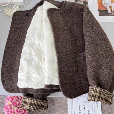 Women's Versatile Woolen Coat with Thick Lining - Korean Style Autumn/Winter Fashion