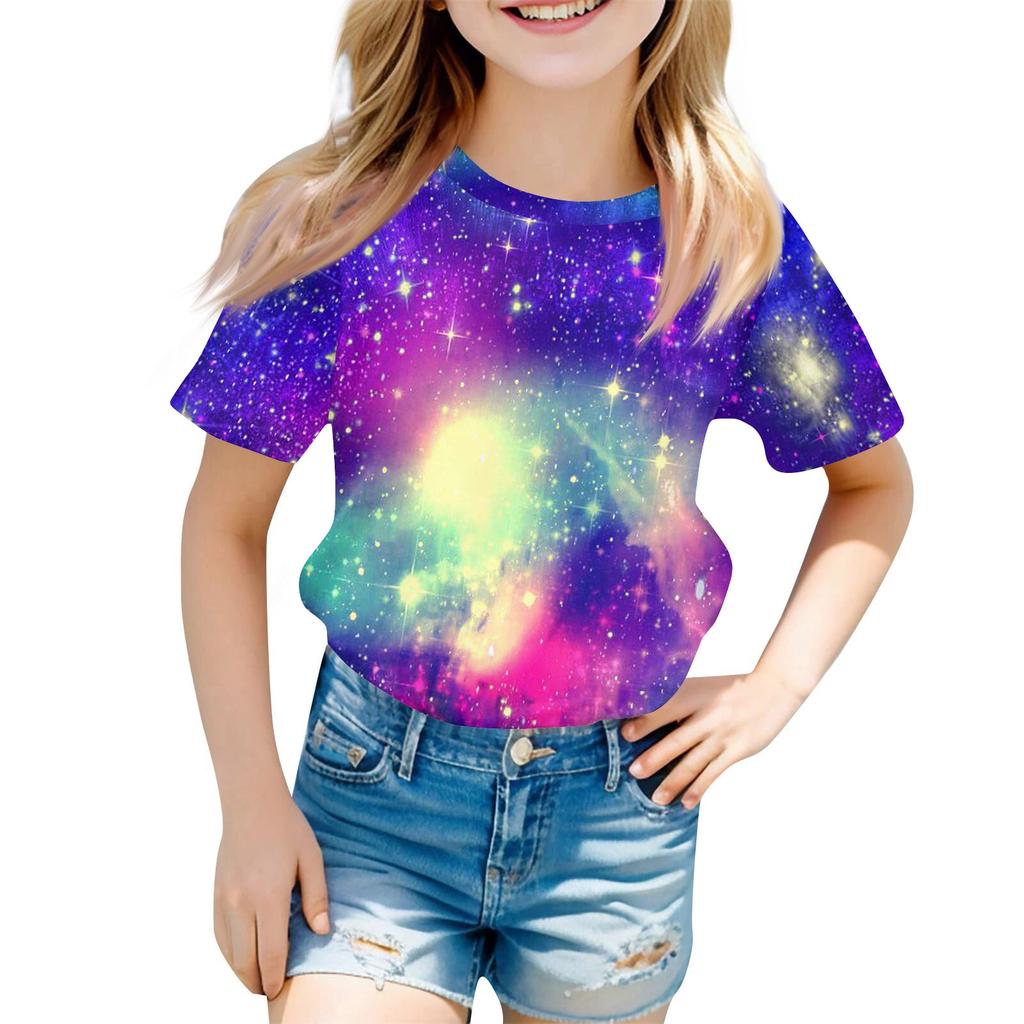 Dětská móda Ležérní tričko s krátkým rukávem s potiskem velikonočního zajíčka s kulatým výstřihem