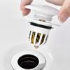 White Ceramic Sink Drain Stopper Push-Type With Anti-Rust Copper Core Hair Filter Leakproof Bathroom Basin Plug