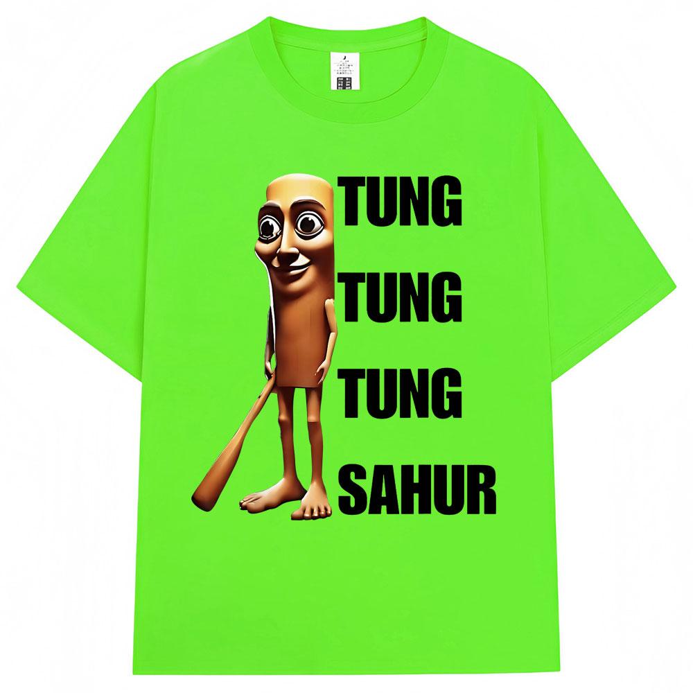 Tung Tung Tung Sahur Funny Baseball Bat Meme T Shirt Men Women Fashion Humor Popular T Shirts Loose Summer ONeck Cotton TShirt