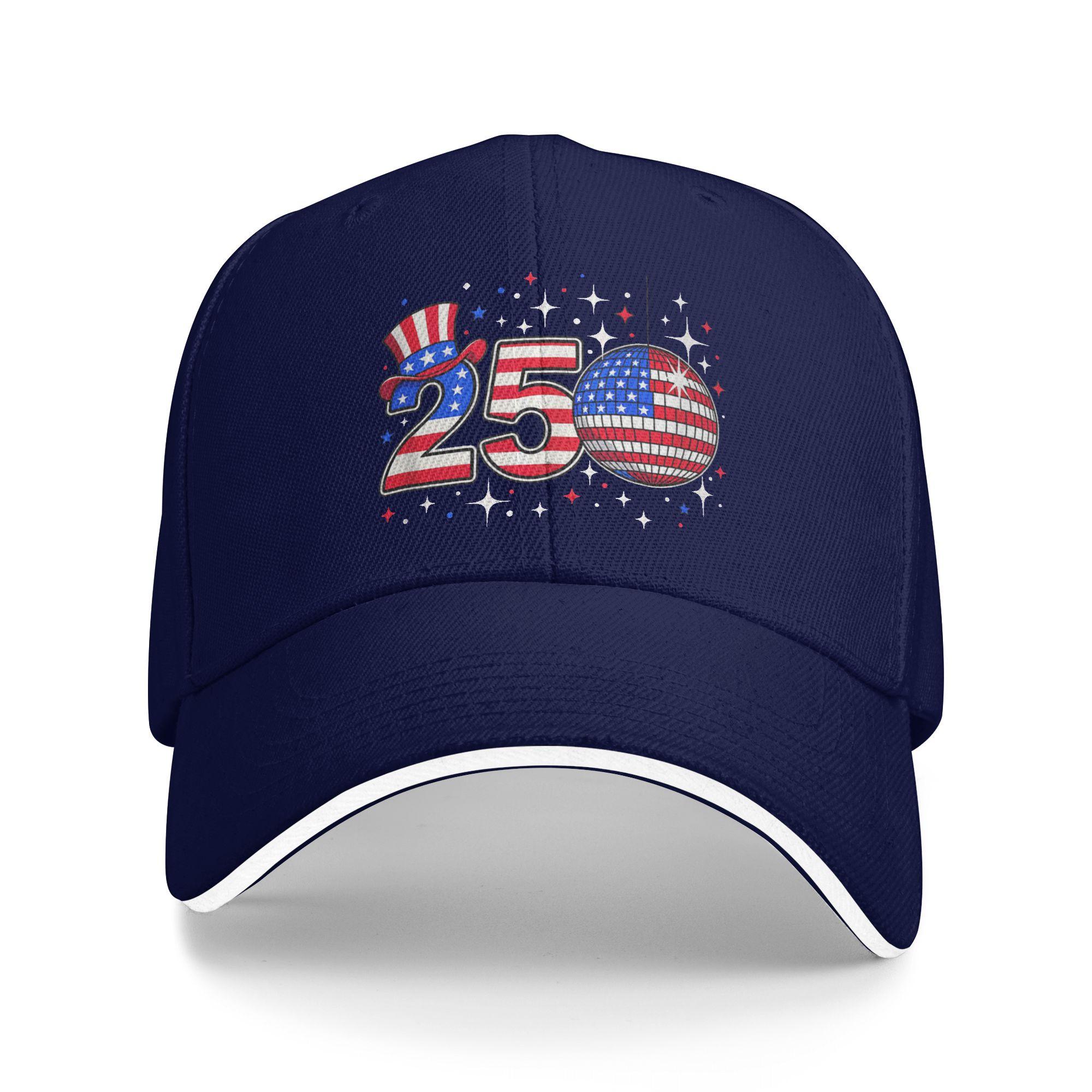 

Celebration 250 Anniversary United States Sun Baseball Cap Spring Men Design Trucker Hat Vintage Hunting Camping Snapback Cap One Size темно-синий