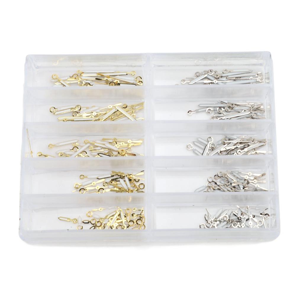 100 Sets Watch Hands Replacement Silver Finish Luminous Watch Hands  Timepiece Enhancement