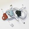 10Pcs Heart Shaped PU Leather Cable Storage Organizer Straps Earphone Cord Management Winder Ties
