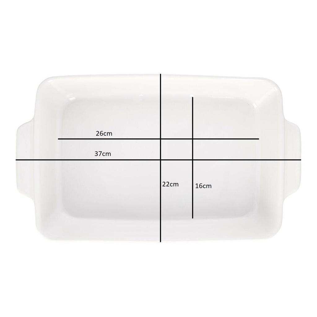 Mazzoni 37Cm White Baking Dish With Handles