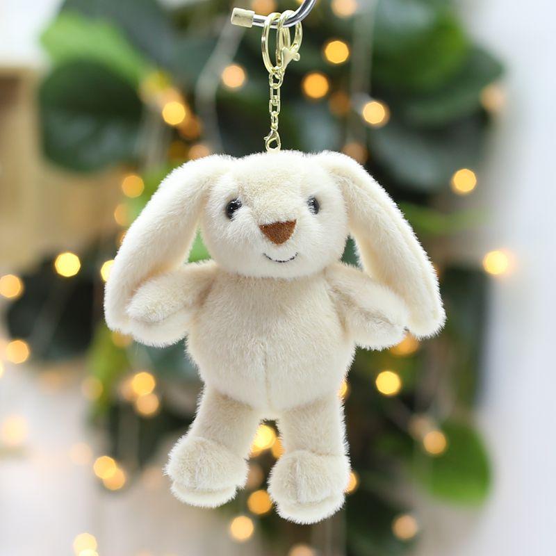 Cartoon Rabbit Doll Keychain Pendant Cute Doll School Bag Hanging Decoration Birthday Gift Plush Toy