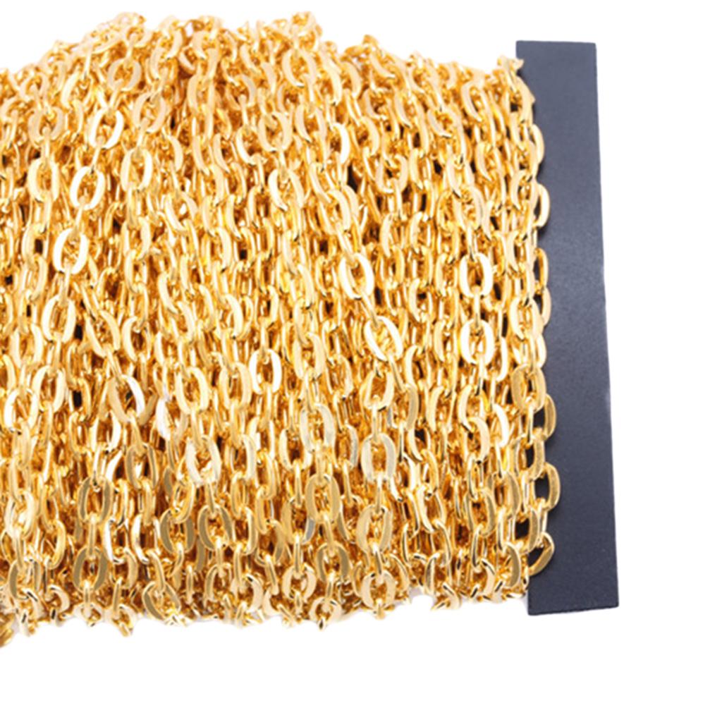 1 rolă de lanțuri de cruce de fier pentru lanțuri de cabluri pentru confecții de bijuterii DIY aurii