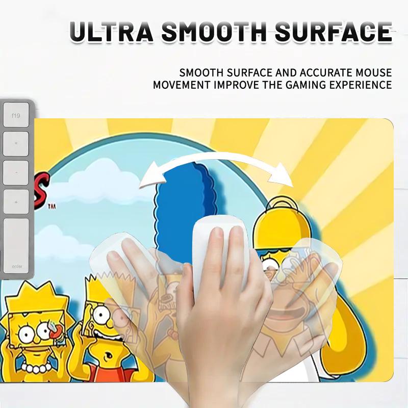 1Pc Simpsons Family Adventure Gaming Mouse Pad Keyboard Desk Mat Non-slip Rubber Lock Edge Waterproof Computer Mousepad for Office Home Decor Y1592