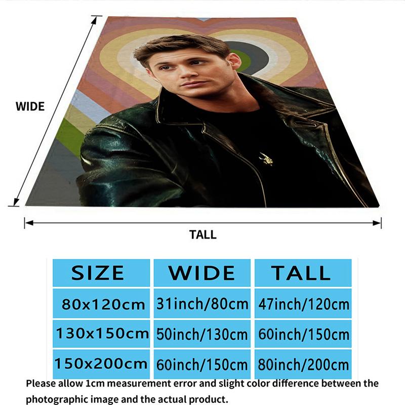 1PC Dean Winchester Patterned Flannel Blanket Suitable For All Seasons For Home Decor Warmth And Comfort Gifts Holiday Present