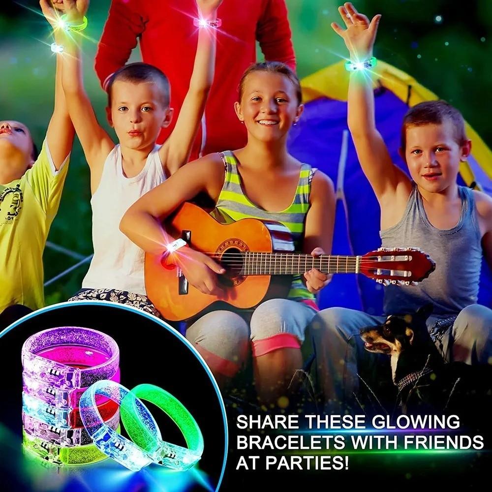 10 Pieces Glow in The Dark Light Up Bangle Plastic Flashing Bubble Bracelet  Night Events