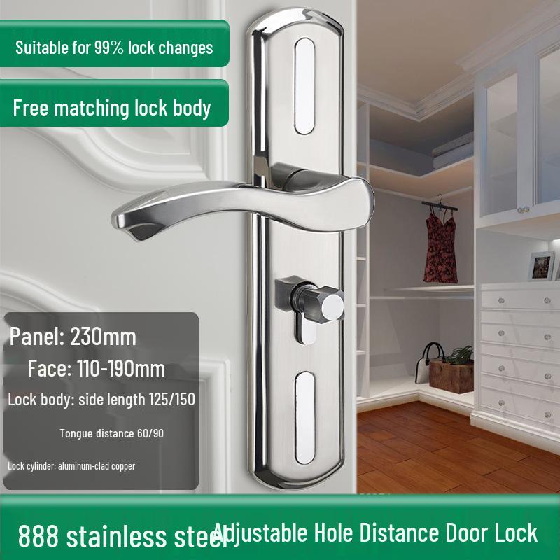 Univerzální magnetický černý vnitřní zámek kliky dveří pro dřevěné dveře ložnice