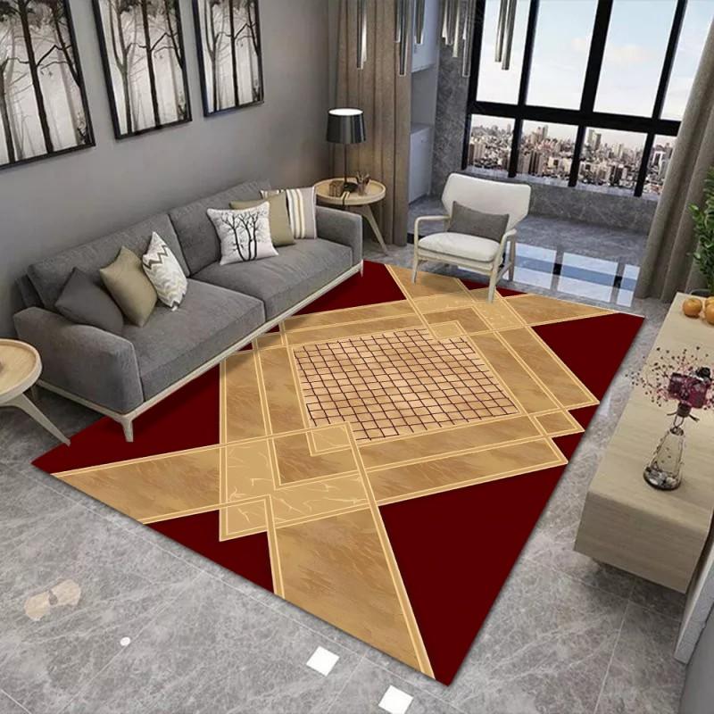 Modern Marble Geometric Rug for Living Room Carpet Bedroom Bedside Rug Sofa Table Area Rug Floor Mats Anti-Slip Doormat