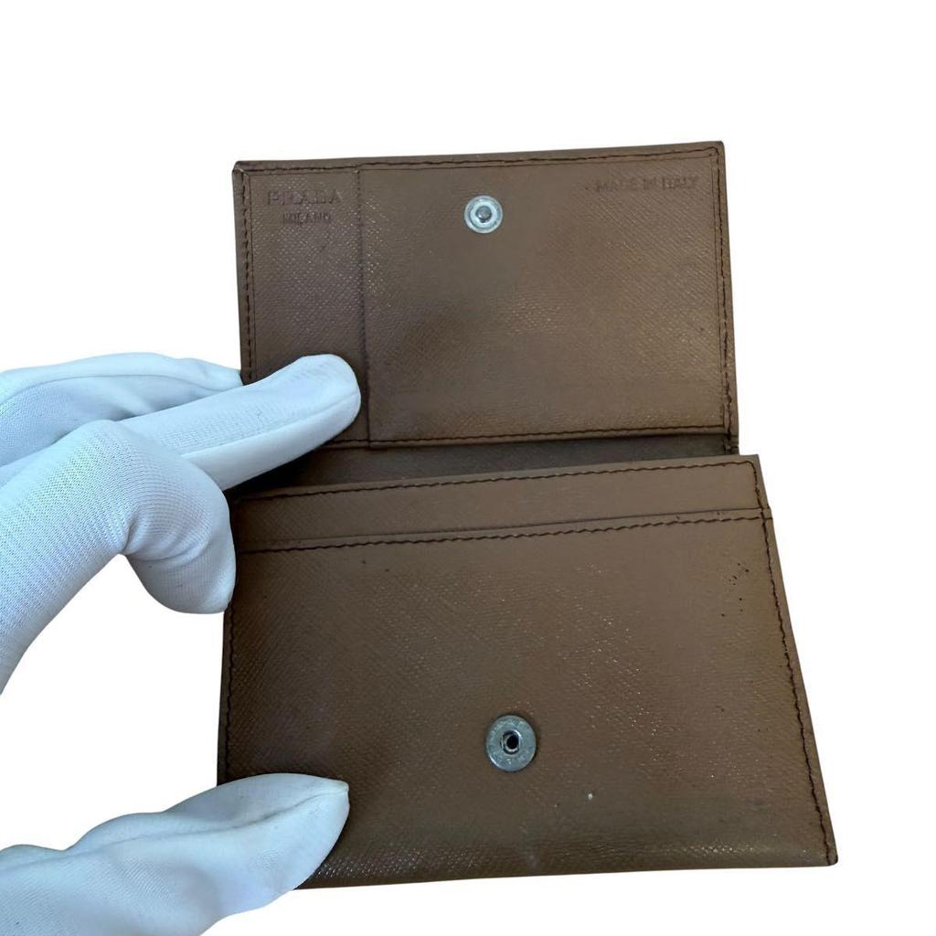 Used PRADA Prada Saffiano Trifold Wallet Brown