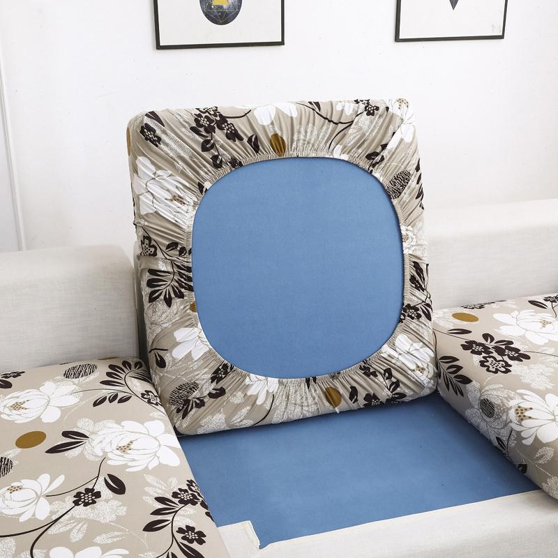 Printed Sofa Cushion Cover Furniture Protector Spandex Elastic Removable L-Shape Corner Armchair Couch Slipcover