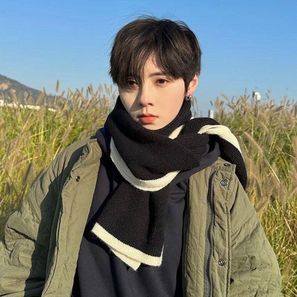 Thicken Knitted Scarfs Wool Plush Neckerchief Shawl Winter Scarf  Women