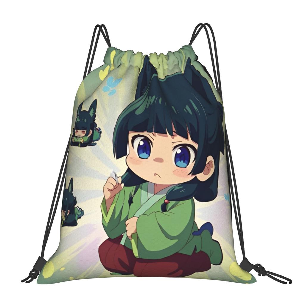 Cartoon Maomao Drawstring Bag Manga YSK Fashion Foldable Sackpack String Bags Men Outdoor Beach Backpack