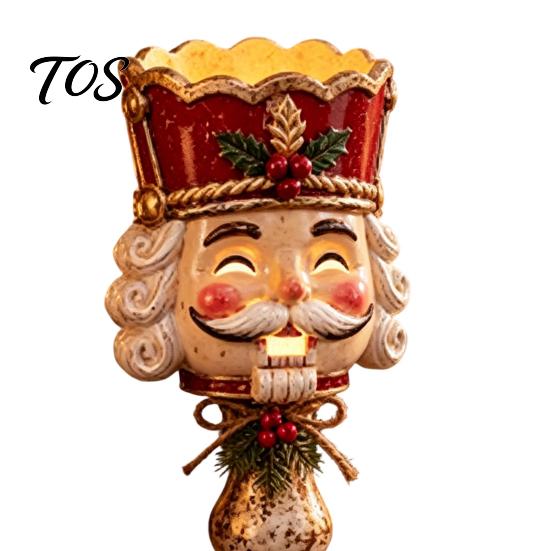Christmas Eve Dinner Decorations Tealight Candle Holder for Home Decor, Santa/Tree/Snowman/Deer/Nutcracker Winter Party Table Supplies Candlestick