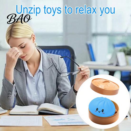 Glitzer-Quetschspielzeug Dampfbrötchen-Spielzeug, Niedliche Knödel-Stressabbau-Ball, Angstlösende Langsam aufsteigende Dekompression für den Schreibtisch, Kawaii Fidget-Geschenk zum Quetschen