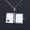 Pusty Otwierany Naszyjnik Książka Stal Nierdzewna Medalion na Zdjęcie Łańcuszek na Szyję dla Mężczyzn Kobiet Prezent dla Pary DIY Akcesoria do Biżuterii