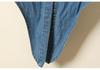 Women's Short Sleeve Lace-Up Denim Shawl Shirt-Jacket