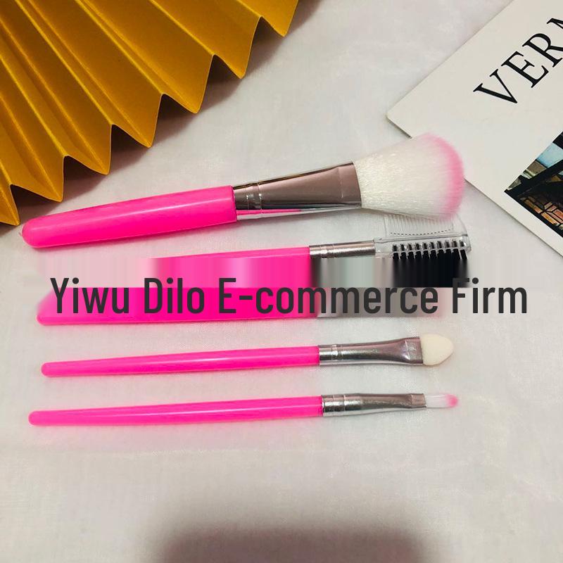 5-Piece Beginner Makeup Brush Set: Eyeshadow, Blush, Eyelash Comb