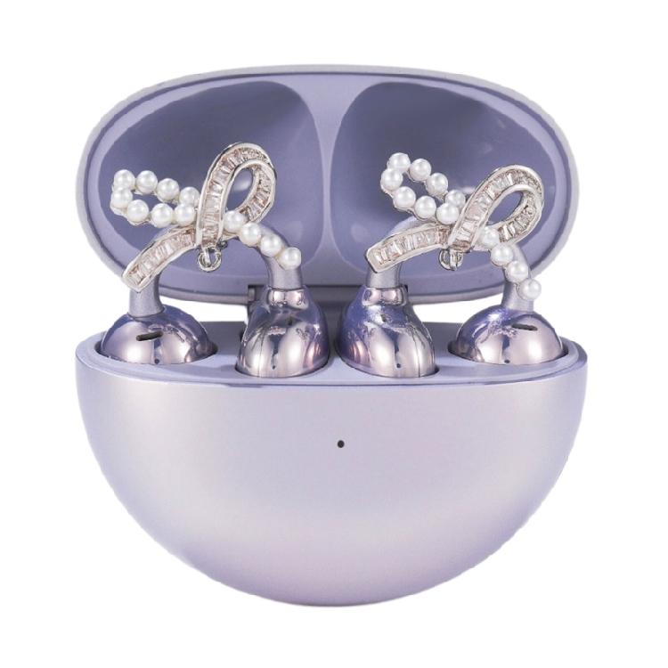 Sophisticated Pearls Accented Ear Clip Earphones Jewelry Compatible for Freeclip Clip on Charm For Elegance Look