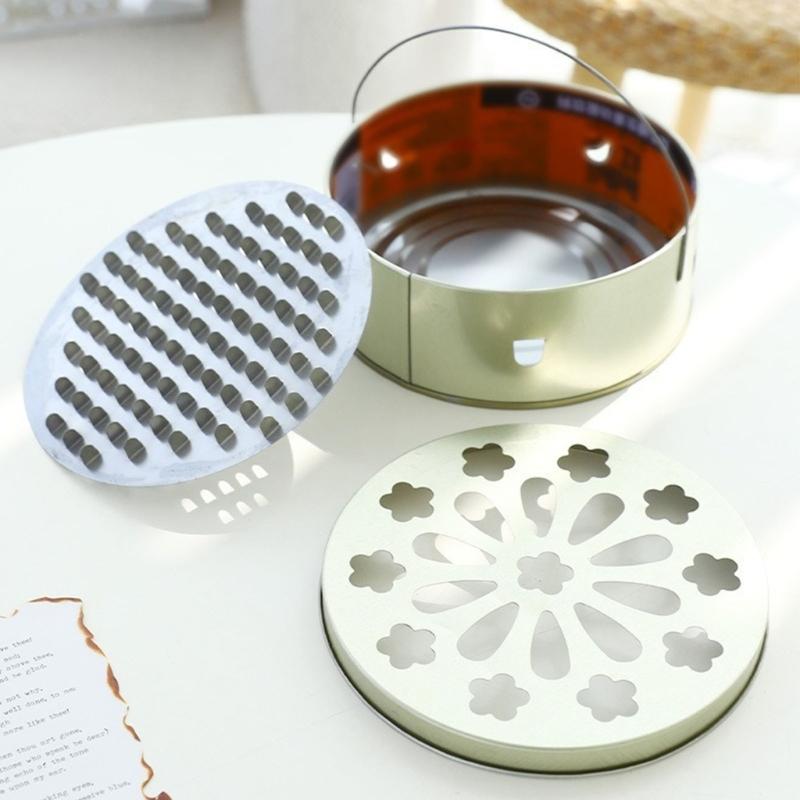 Metal All Purpose Incenses Box Container Tray With Safety Cover Heatproof Construction Perfect For Travel Or Patios Use
