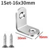 90 Degree L Joint Brackets Stainless Steel Angle Connectors Corner Brace Furniture Wood Shelf Door Cabinet Fastener with Screws