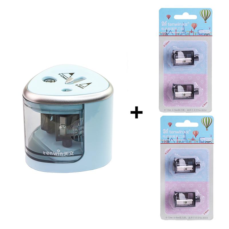 TENWIN 8004 Double Holes Electric Pencil Sharpener Home School Office Desktop Pencil Sharpener Students Supplies Stationery