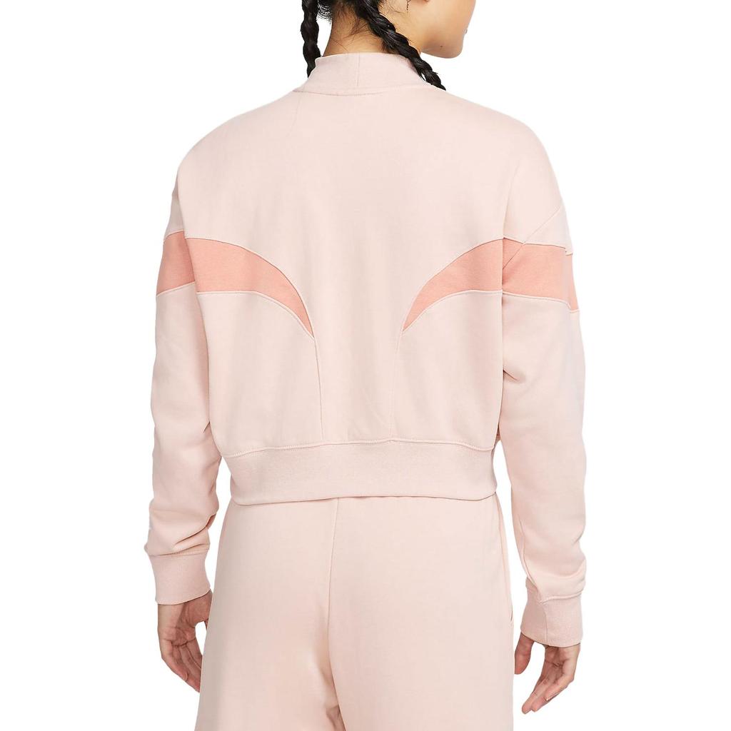 Nike Logo Printed Stand Collar Short Sleeve Knit Sweatshirt Women sweatshirt Pink DD5434-601